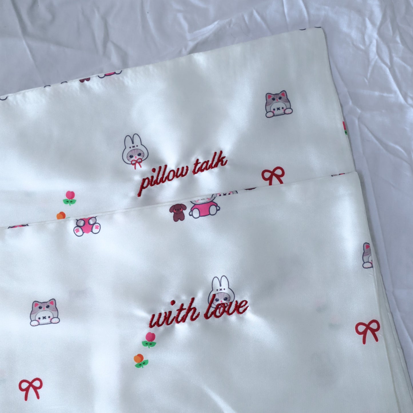 ❀ Bunny Picnic Satin Pillowcase ❀