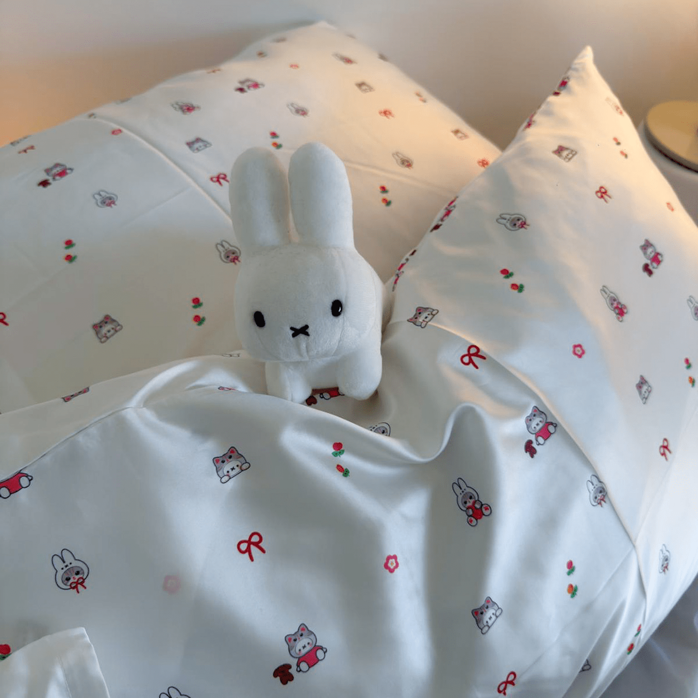 ❀ Bunny Picnic Satin Pillowcase ❀