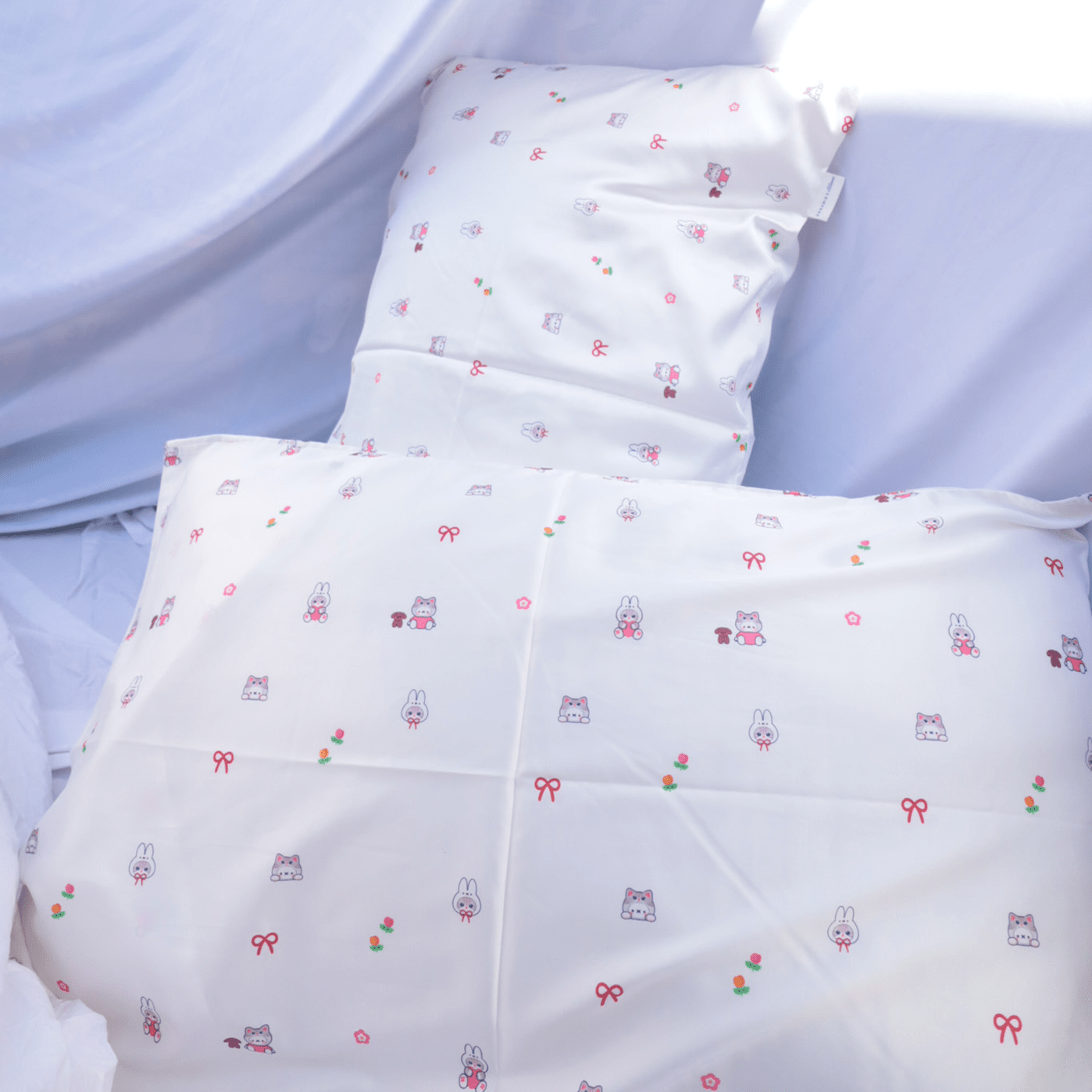 ❀ Bunny Picnic Satin Pillowcase ❀