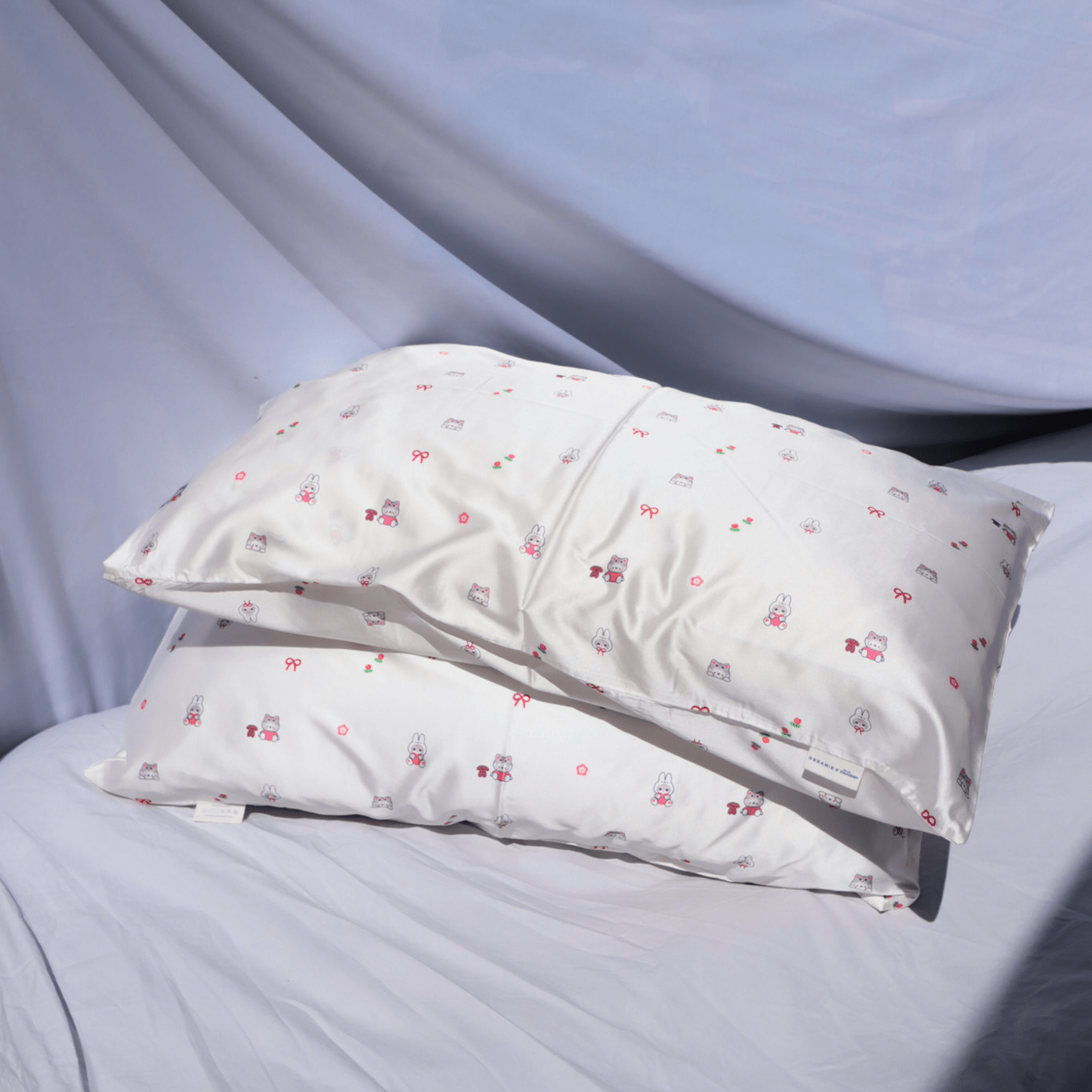 ❀ Bunny Picnic Satin Pillowcase ❀