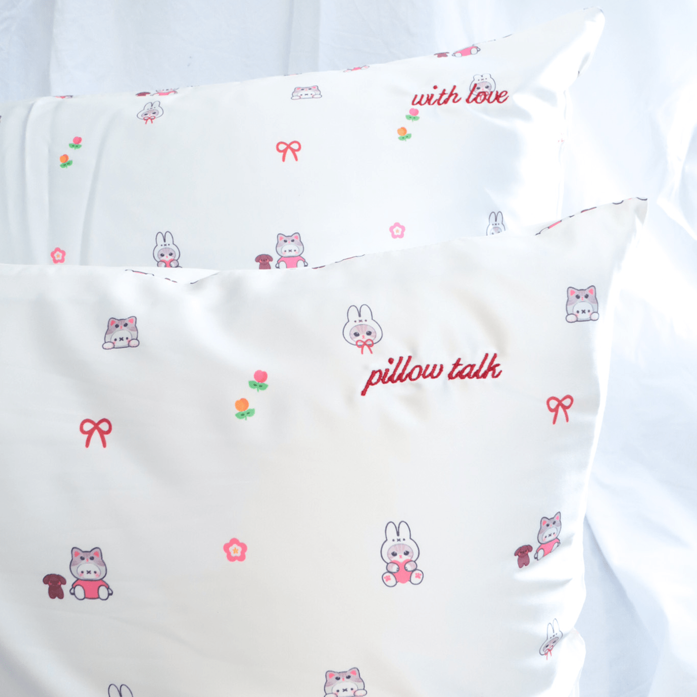 ❀ Bunny Picnic Satin Pillowcase ❀