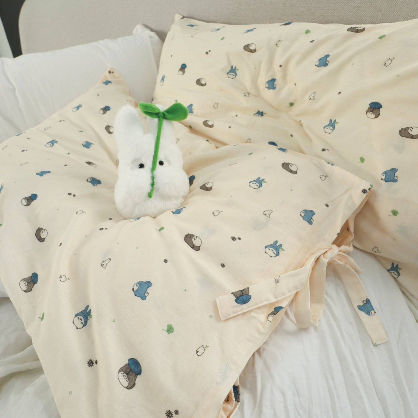 Forest Creatures Pillowcase with ribbon ties